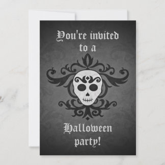 Invitation Halloween au crâne chic