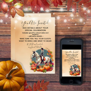 Invitation Halloween Automne Equestre