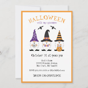 Invitation Halloween Avec Mes Gnomes Violet Orange