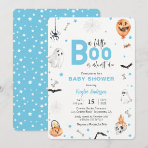 Invitation Halloween Baby shower Blue fantôme garçon invitati