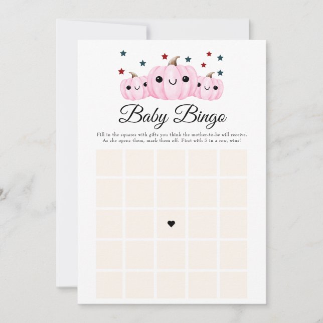 Invitation Halloween Baby Shower Cute Boo Baby Shower Bingo (Devant)