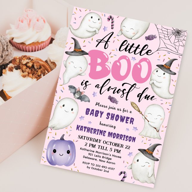 Invitation Halloween Baby shower fille rose petit garçon fant (Créateur téléchargé)