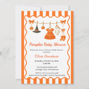 Invitation Halloween Baby shower Girl Petit Citrouille de s