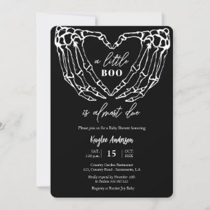 Invitation Halloween Baby shower Squelette mains