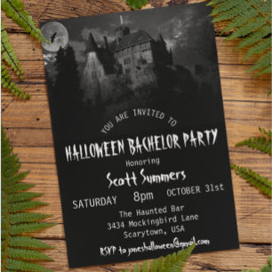 Invitation Halloween Bachelor Party Haunted House