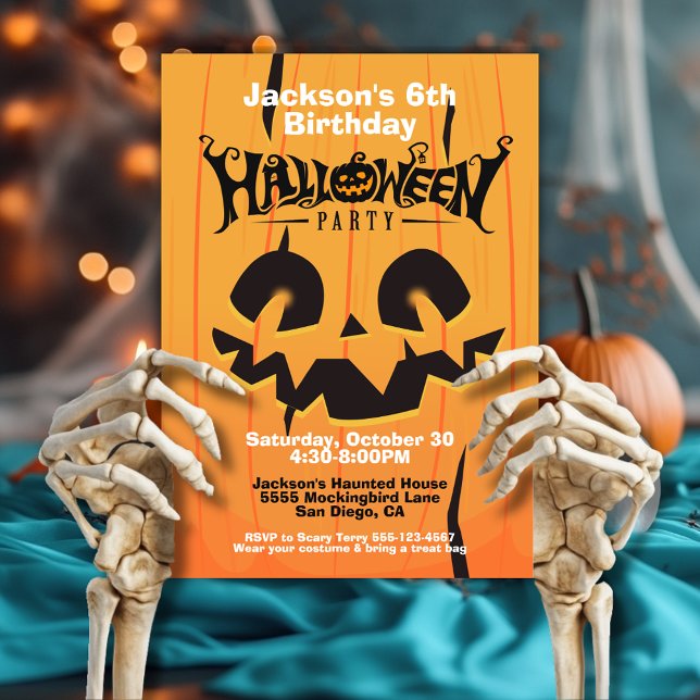 Invitation Halloween Balle ou Soins Fête Anniversaire (Créateur téléchargé)