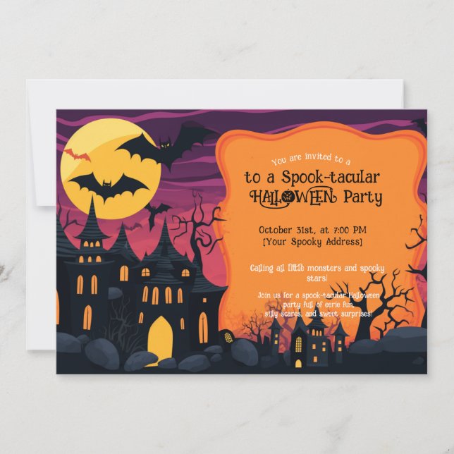 Invitation Halloween Bash de l'équipe éffrayante (Devant)