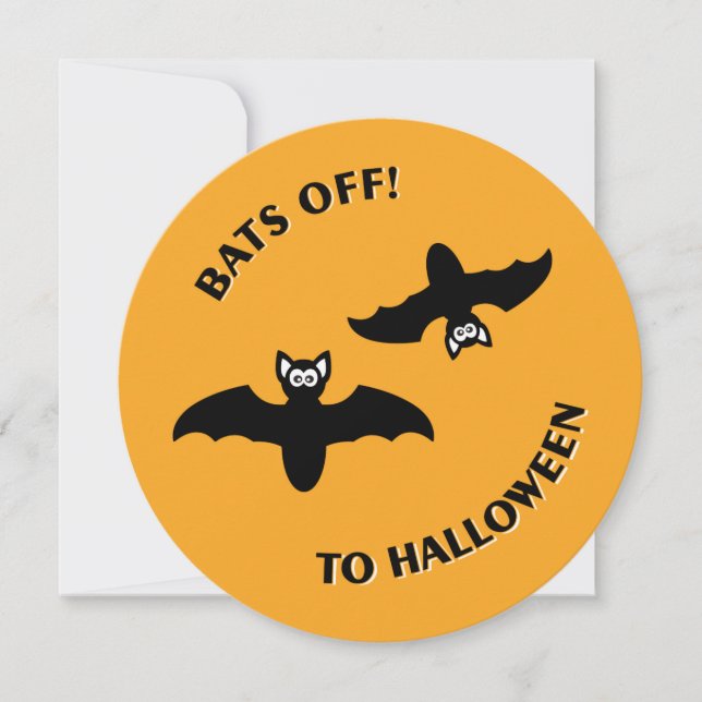 Invitation Halloween Bats Orange (Devant)