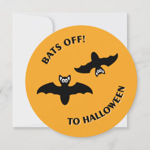 Invitation Halloween Bats Orange