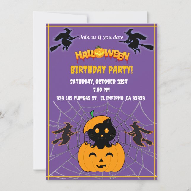 Invitation Halloween Bithday party (Devant)