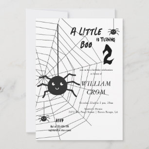 Invitation Halloween Black and White Spider Web 2e anniversai