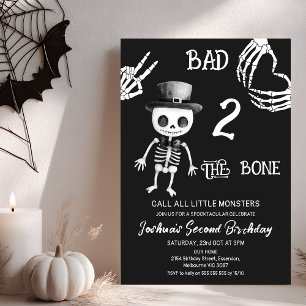 Invitation Halloween Black Bad Two The Bones 2e anniversaire