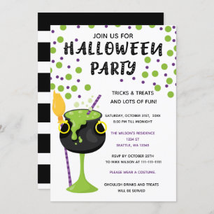 Invitation Halloween Boissons et friandises Halloween