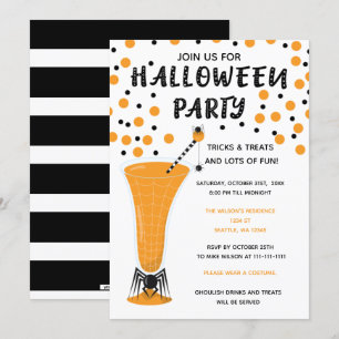 Invitation Halloween Boissons et friandises Halloween