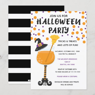 Invitation Halloween Boissons et friandises Halloween