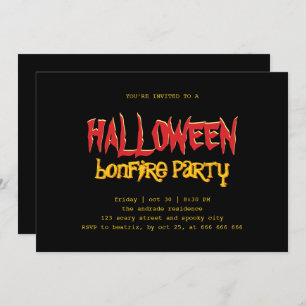 Invitation Halloween Bonfire Party Ado extérieur Jaune noir