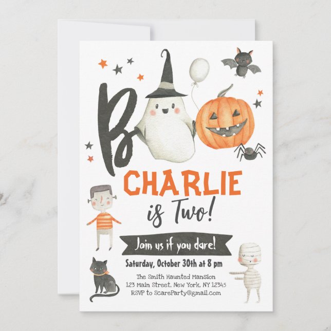 Invitation Halloween Boo Bash Invitation-Costume Parti Éffray (Devant)
