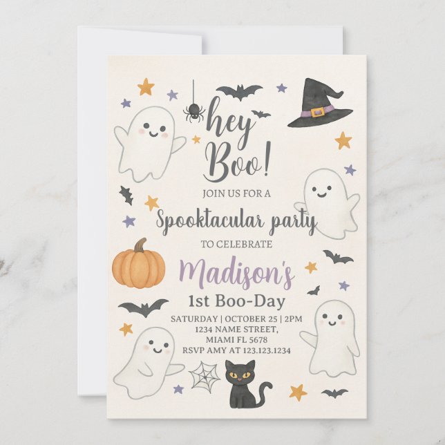 Invitation Halloween Boo Bash Spooktacular Party (Devant)