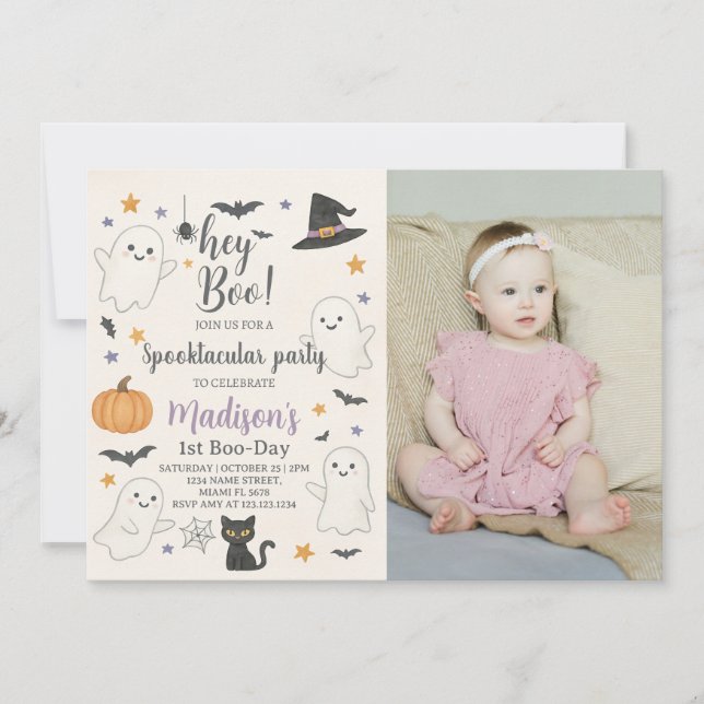 Invitation Halloween Boo Bash Spooktacular Party (Devant)