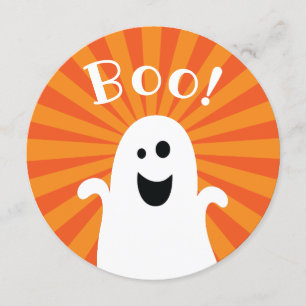 Invitation Halloween Boo Happy Ghost Kids Costume Party