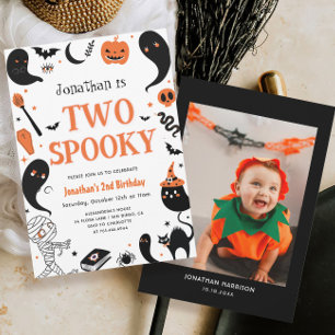 Invitation Halloween Boy Photo 2e fête d'anniversaire