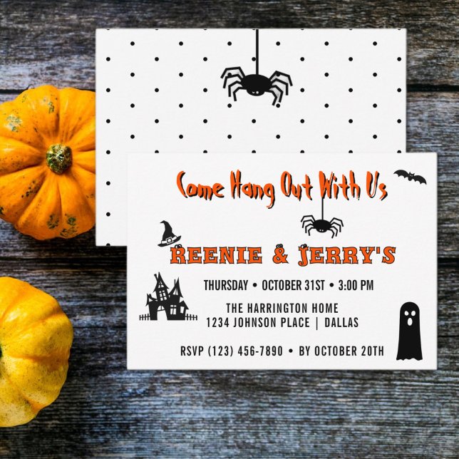 Invitation Halloween Budget Orange & Noir (Créateur téléchargé)