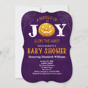 Invitation Halloween Bundle Of Joy Baby shower Citrouille