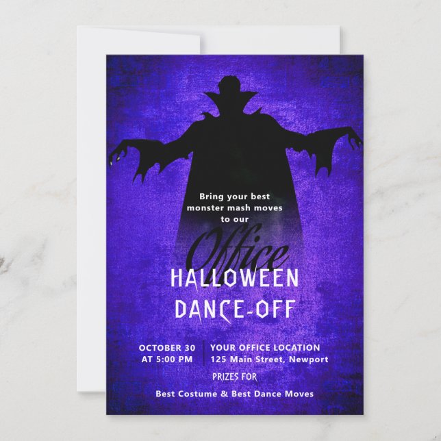 Invitation Halloween Bureau Partie Entreprise Dracula (Devant)