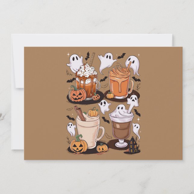 Invitation Halloween Café Cute Fall Iced Café Lover Cadeau (Devant)