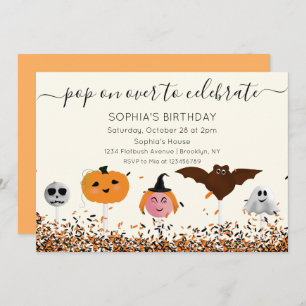 Invitation Halloween-Cake Pop-Neutral-Anniversaire
