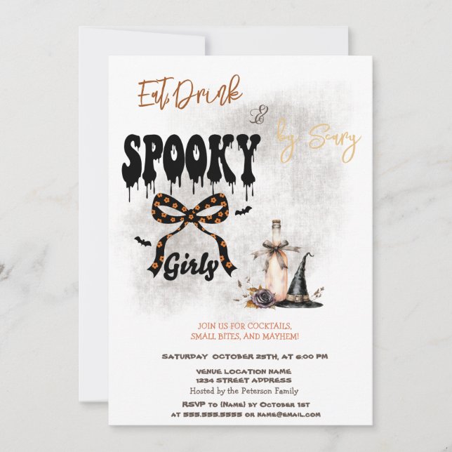 Invitation Halloween Chapeau et Nœud Papillon & Co (Devant)
