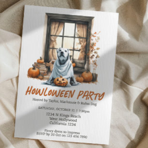 Invitation Halloween Chien Fête à thème Howloween Fun