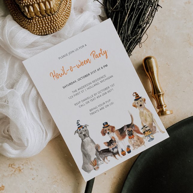 Invitation Halloween chien Happy Howloween (Créateur téléchargé)