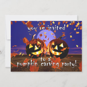 Invitation Halloween Citrouille Carving Party