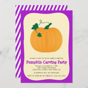 Invitation Halloween Citrouille Carving Party