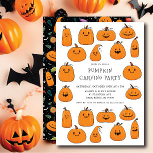 Invitation Halloween Citrouille en sculpture