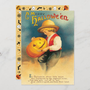 Invitation Halloween Citrouille vintage