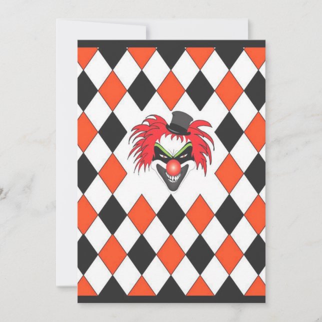 Invitation Halloween clown (Devant)