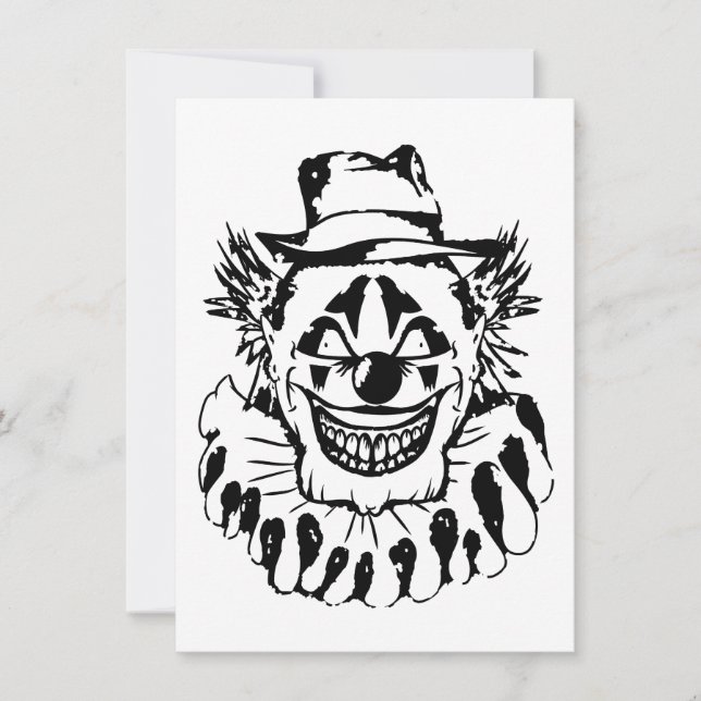 Invitation Halloween clown effrayant (Devant)