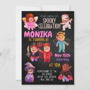 Invitation Halloween Costume Birthday Invite 