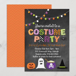 Invitation Halloween Costume Party Chalkboard