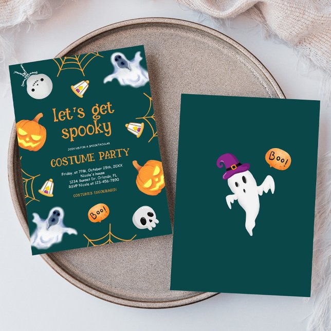 Invitation Halloween Costume Party Enfants Éffrayant (Halloween Costume Party Kids Spooky Invitation)