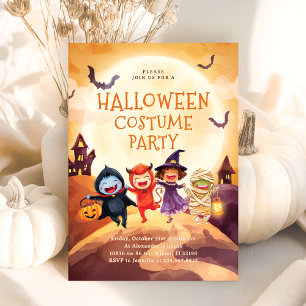 Invitation Halloween Costume Party Trick Treat Kids
