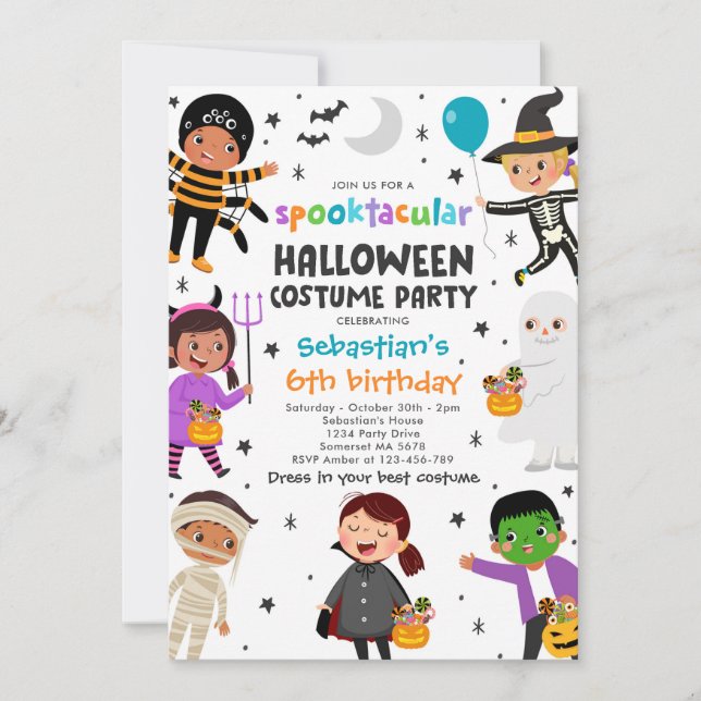 Invitation Halloween Costume Spooktacular Anniversaire (Devant)