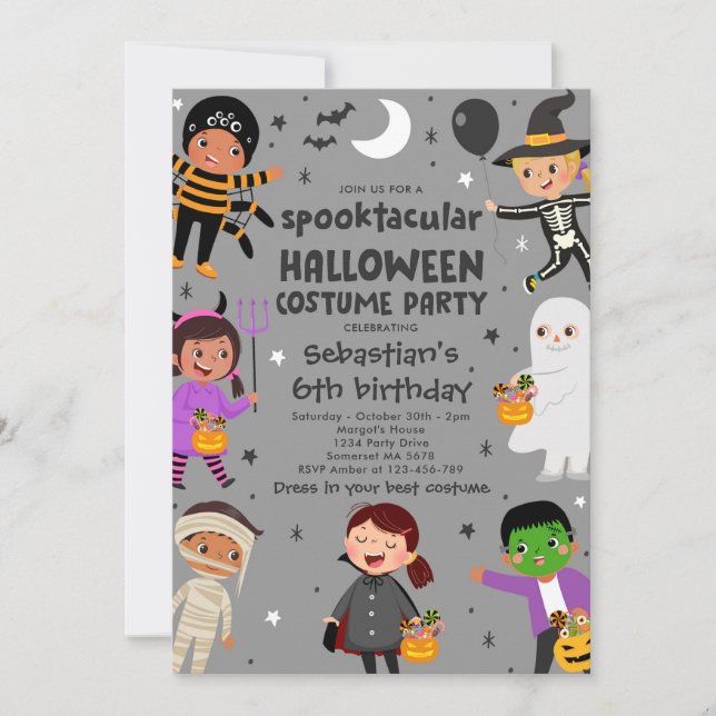 Invitation Halloween Costume Spooktacular Anniversaire (Devant)