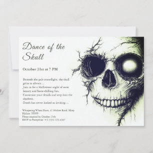 Invitation Halloween crâne - Fête noire et Éffraya
