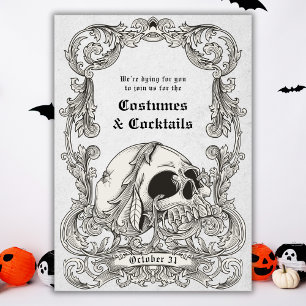 Invitation Halloween crâne gothique vintage Costume fête