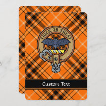 Halloween Crest sur l'invitation de Tartan