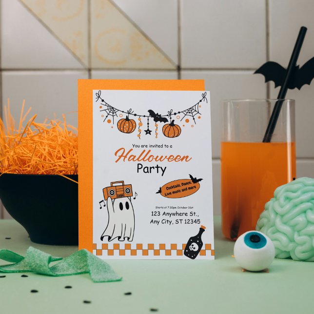 Invitation Halloween Cute Retro (Créateur téléchargé)