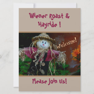 INVITATION HALLOWEEN /CUTE SCARECROW /INVITATION DE PARTI